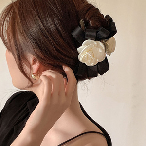 Latest Style IN Stock Camellia Flower Cellulose Acetate Hair Claw Fashion Barrettes Decorative Hair Accessories Flower Hair Claw