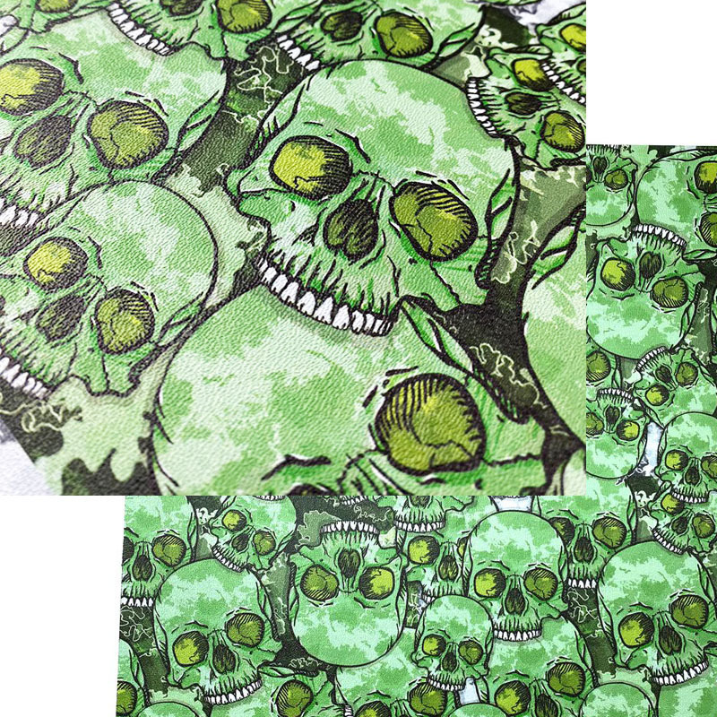 Green Skulls KYDEX Sheet Plastic= 300X300X1.5mm = Heat Formed Plastic KYDEX Sheets