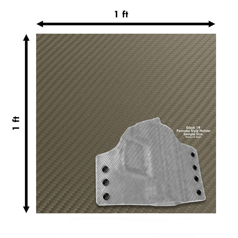 KYDEX Sheet Plastic 600X300X2mm Army Green Carbon Fiber Heat Formed Plastic KYDEX Sheet Alloy Thermoplastics For Making Holster