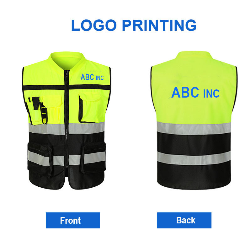 Custom LOGO Multi Pockets Hi Vis Reflective Breathable Workwear Motorcycle Reflective Safety Vest