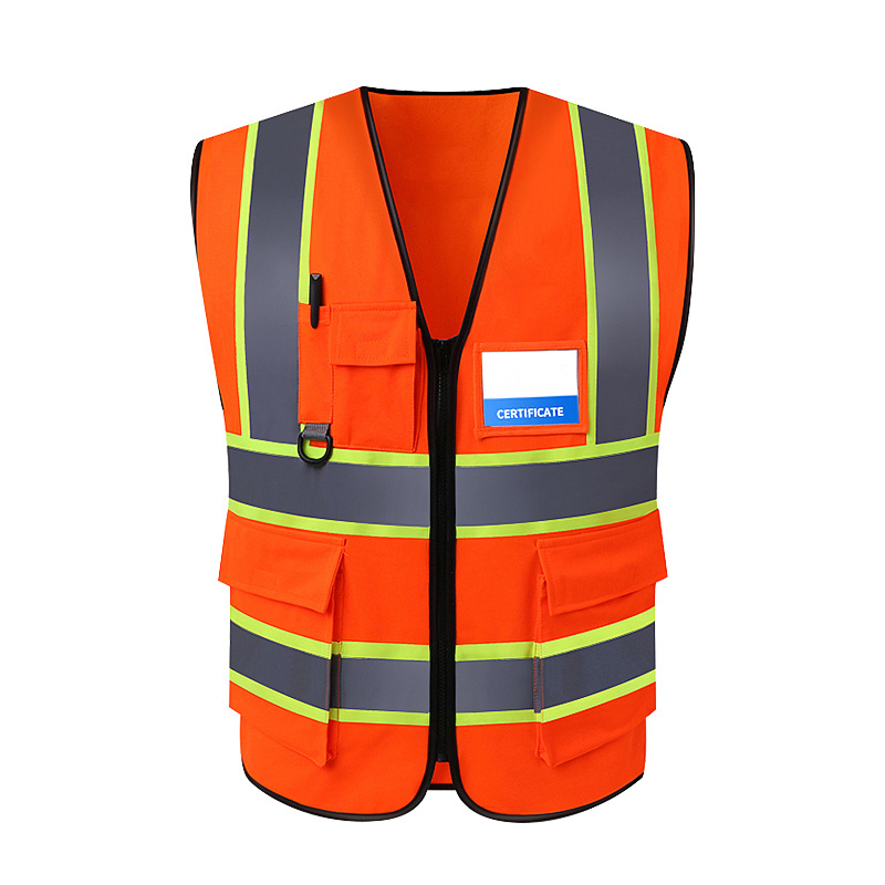 Hi vis American style multi-pocket safety vest reflect vest with multifunctional pockets