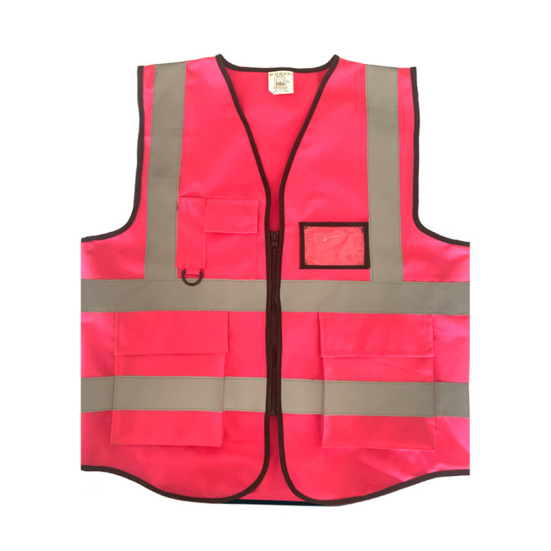 High visibility breathable pink reflective vest safety vest for women