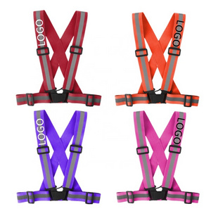 Fast Customization Hi Vis Orange Pink Safety Vest Red Reflective Vest Elastic Belt for Girls Women