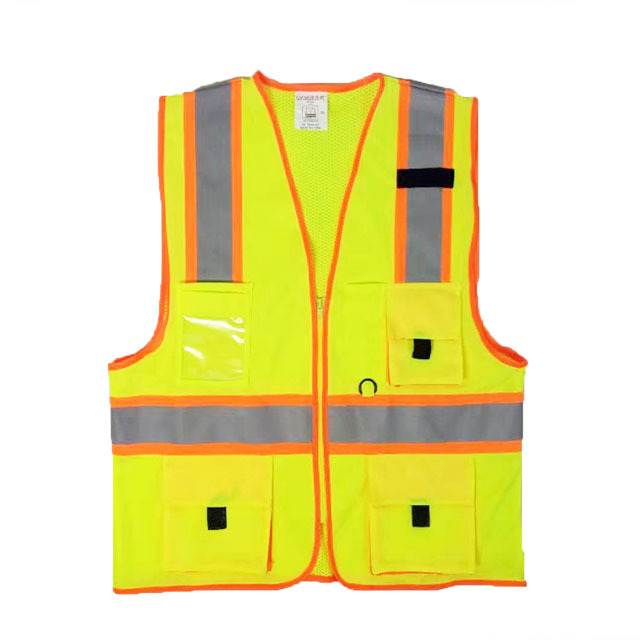 Hi vis American style multi-pocket safety vest reflect vest with multifunctional pockets