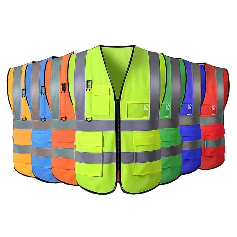 Hot selling High Visibility ANSI class 2 reflective safety vest with pockets