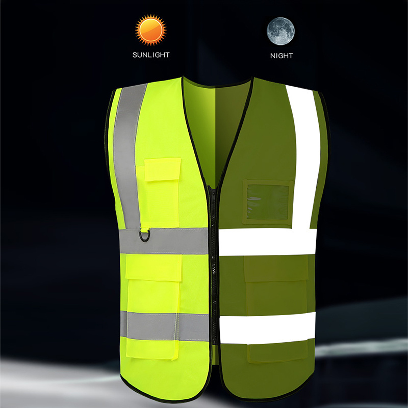 Hot selling High Visibility ANSI class 2 reflective safety vest with pockets