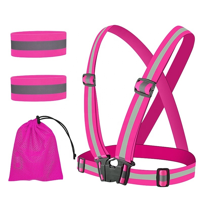 High visibility breathable pink reflective vest safety vest for women