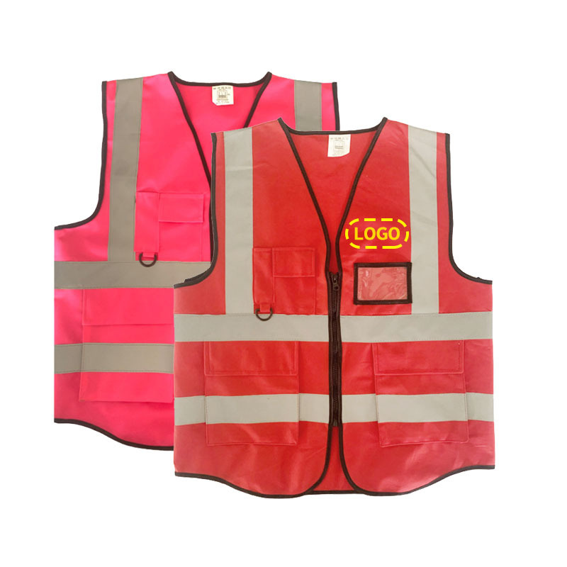 High visibility breathable pink reflective vest safety vest for women