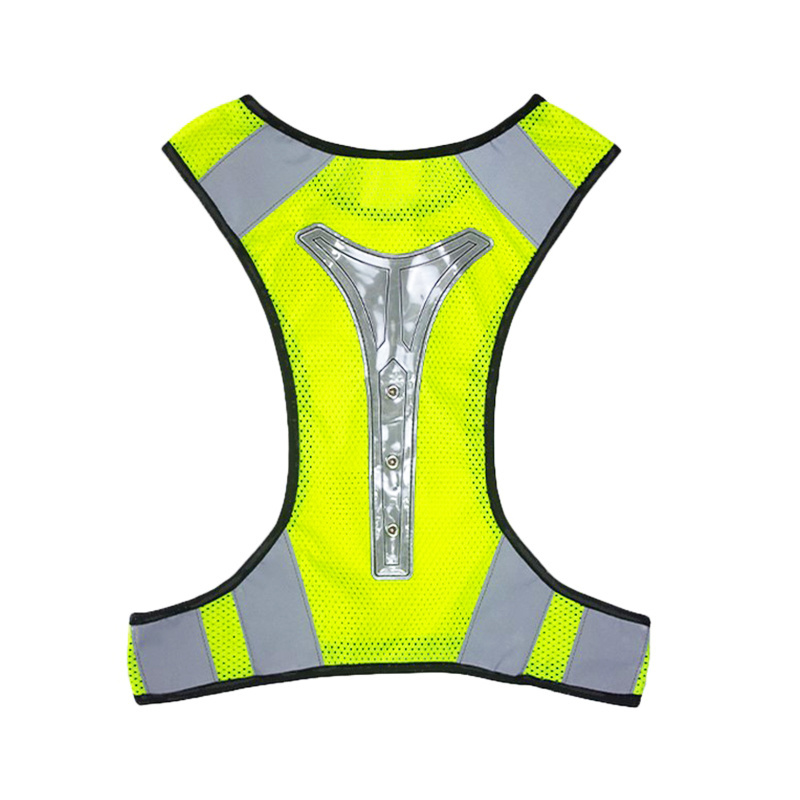 High Visibility Adjustable LED flashing lights Safety Reflective Belt Vest Running Cycling led v shape vest