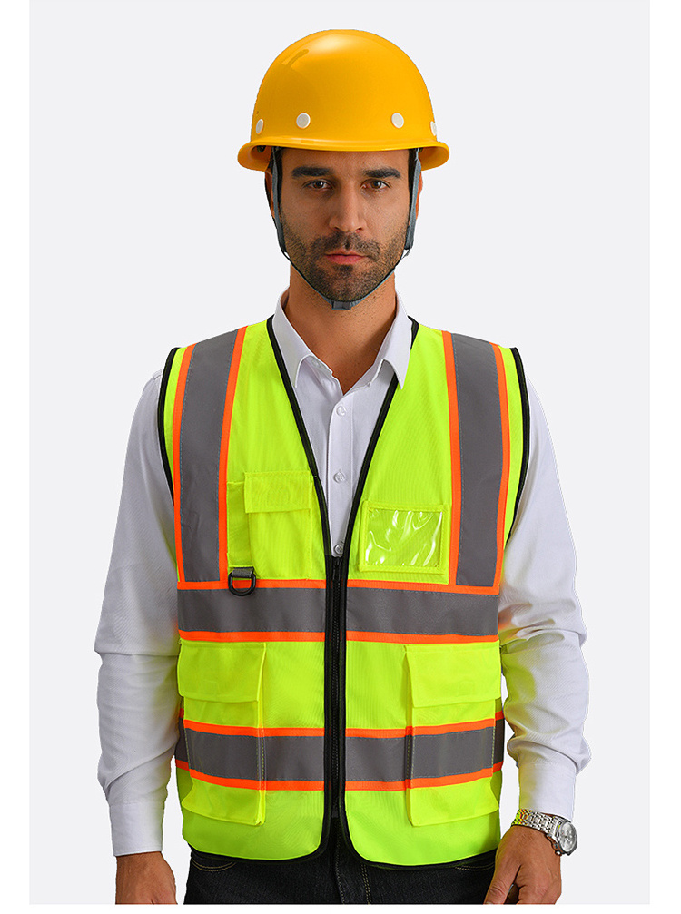 Hi vis American style multi-pocket safety vest reflect vest with multifunctional pockets