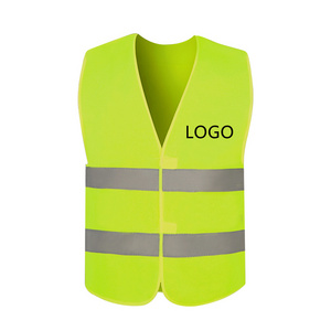 Safety Vest  2 Reflective Tapes Hook & Loop Closure Customized Logo Red Fluorescent Safety Vest Cheap Price