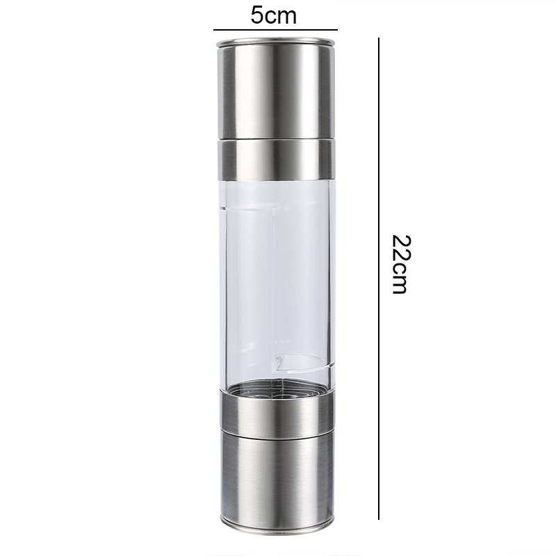 2 in 1 Seasoning Grinding Stainless Steel Manual Pepper Grinder Salt & Pepper Mill Grinder Kitchen Tools Accessories for Cooking