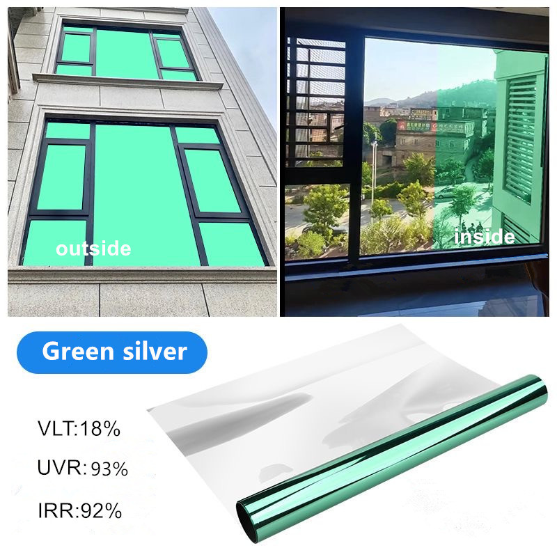 Annhao One Way Mirrored Window Tint Film Decorative Building Window Film UV Reflective Privacy Glass Sticker