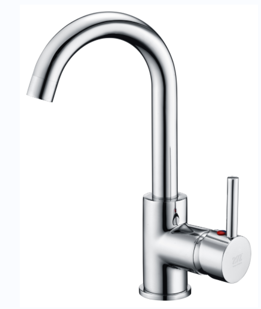 Hot sale and high quality Single lever zinc allay handle brass body Single hole Kitchen Faucet with  304 SUS pipe.