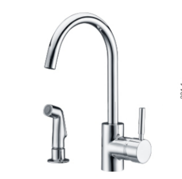 Classical style good price and high quality single hole desk mounted kitchen faucet with Plastic side sprayer.