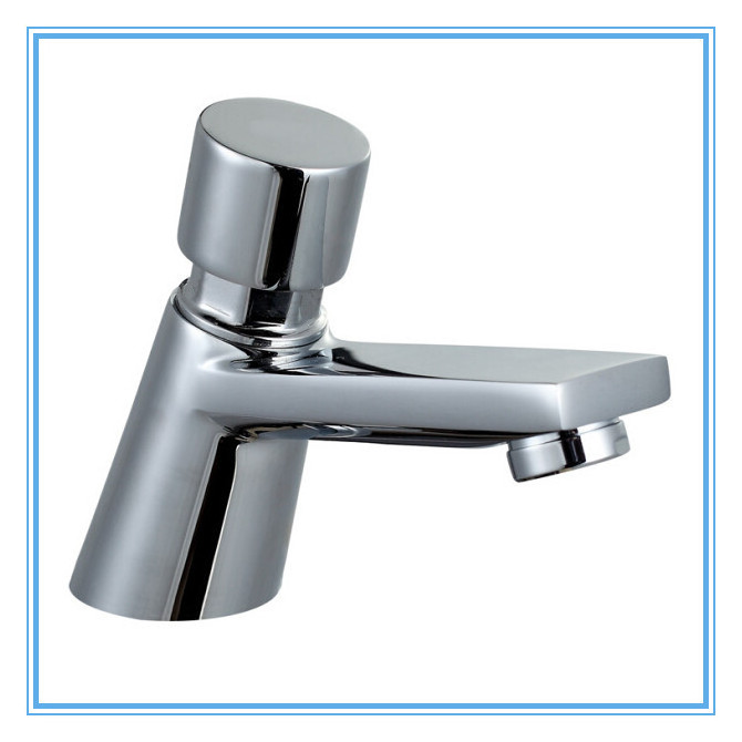 Push Button Down Type Pressure Time Delay Self Closing Single Cold Taps Faucet