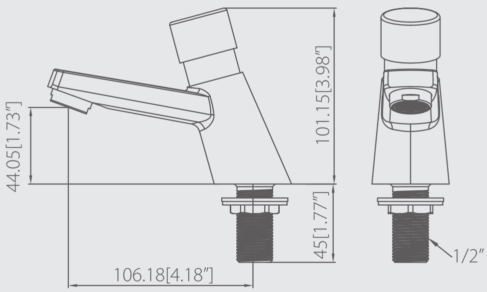 Push Button Down Type Pressure Time Delay Self Closing Single Cold Taps Faucet