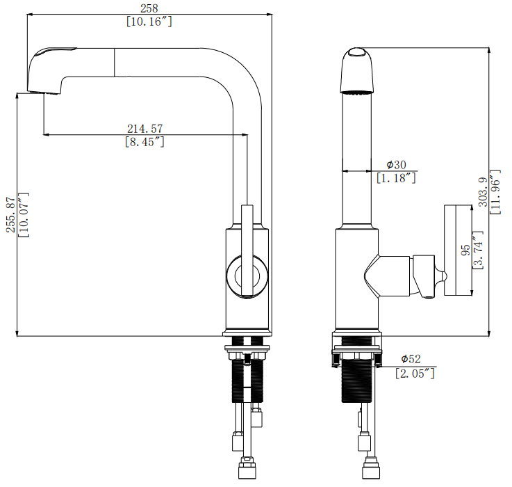 2023 hot sell Classic style  Chrome plating Pull out kitchen faucet.