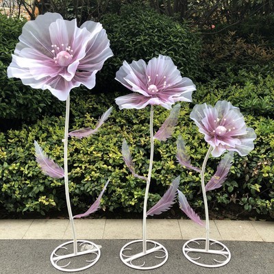 Modern Indoor And Outdoor Giant Silk Artificial Simulation Large Organza Flowers for Wedding Party Backdrop Decorations