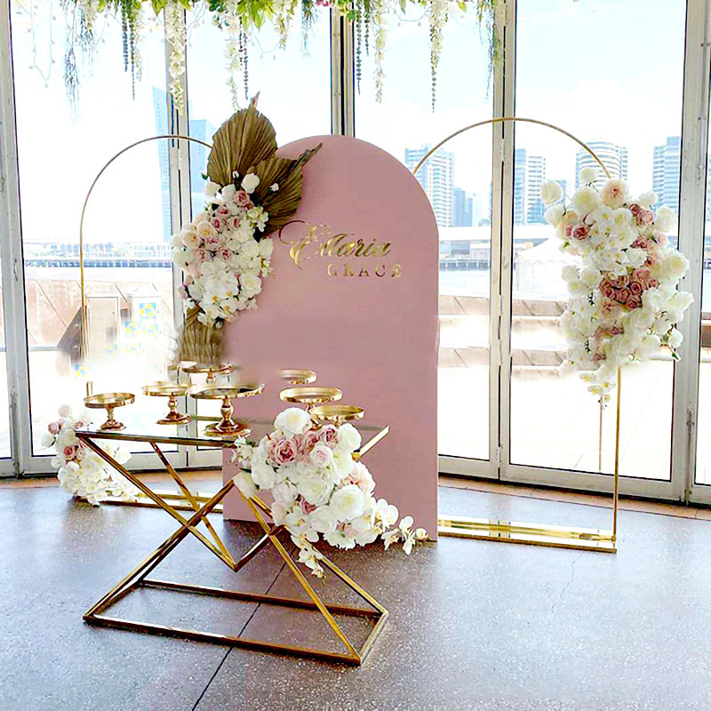 wedding party supplies White Pink Stand PVC U-shape arch door wedding decoration backdrop for wedding decoration