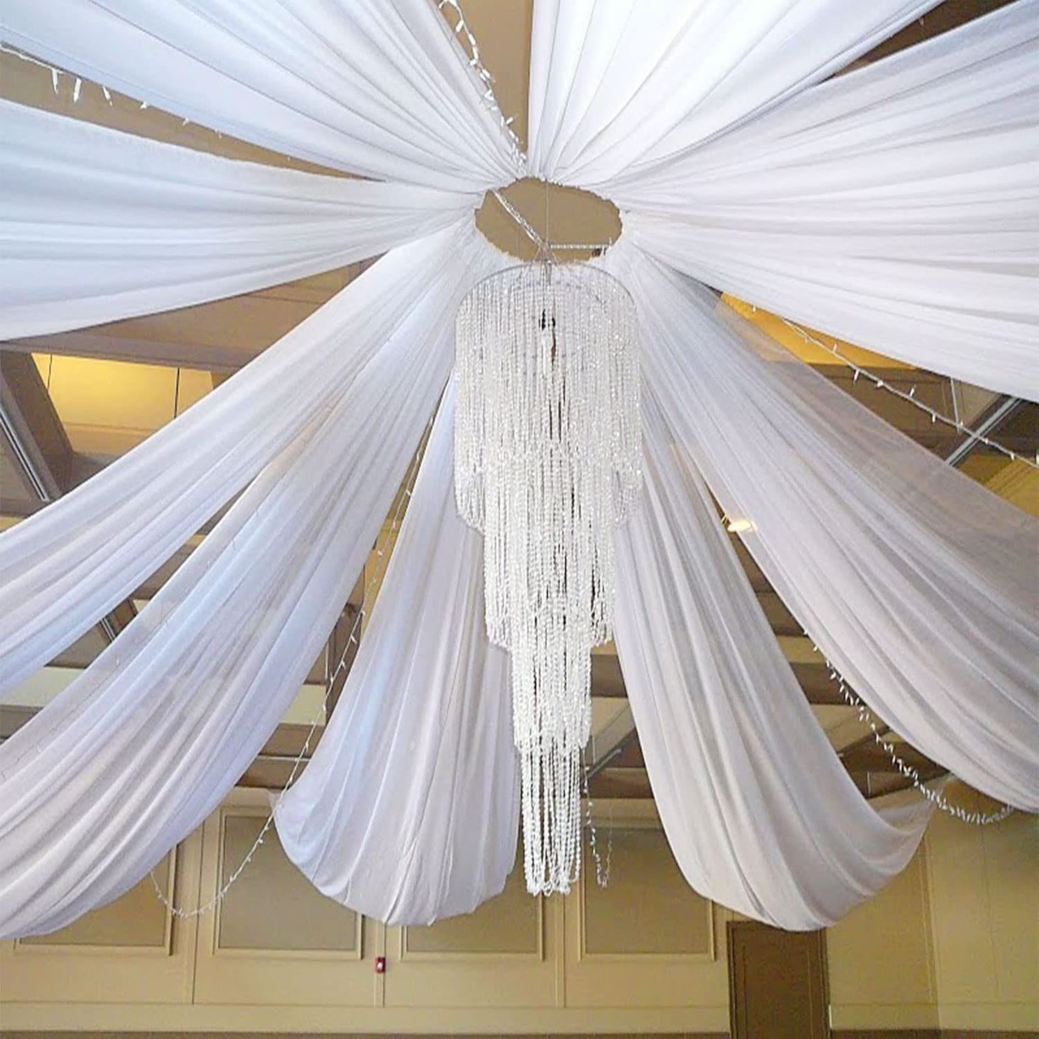 Chiffon retardant fabric ceiling drapes wedding decoration backdrop drapes for wedding decoration