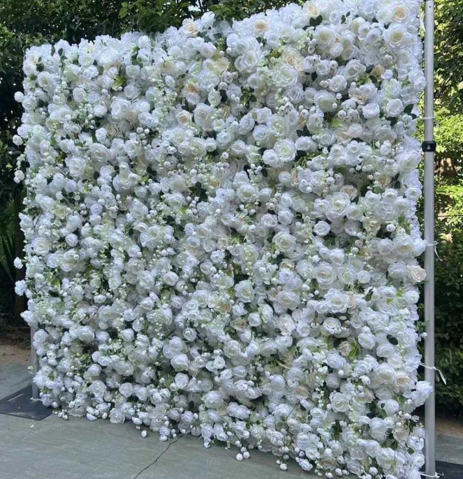 Wedding And Home Decoration  1.2m By 2.4m Silk Rose Artificial Flower Wall Backdrop Drapes For Wedding Decoration