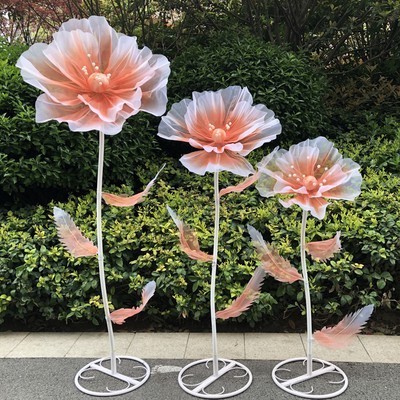 Modern Indoor And Outdoor Giant Silk Artificial Simulation Large Organza Flowers for Wedding Party Backdrop Decorations