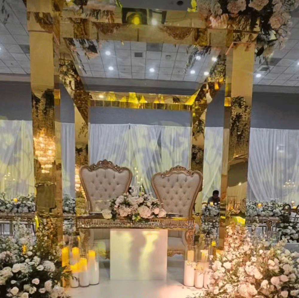 Hot sale Silver Gold Indian Wedding PVC Pillar Decoration Backdrop for Wedding Event Furniture Decoration