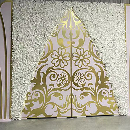 New Design White PVC Acrylic with Artificial Flower Wedding Event Backdrop for Wedding Party Decorations