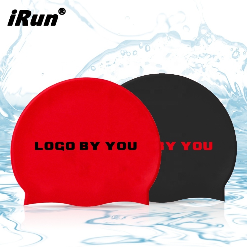 Sunfei Silicone Fabric Dome Swim Cap Swimming Sports Cap Custom Printed waterproof durable Swimming Cap  With Ear Cover