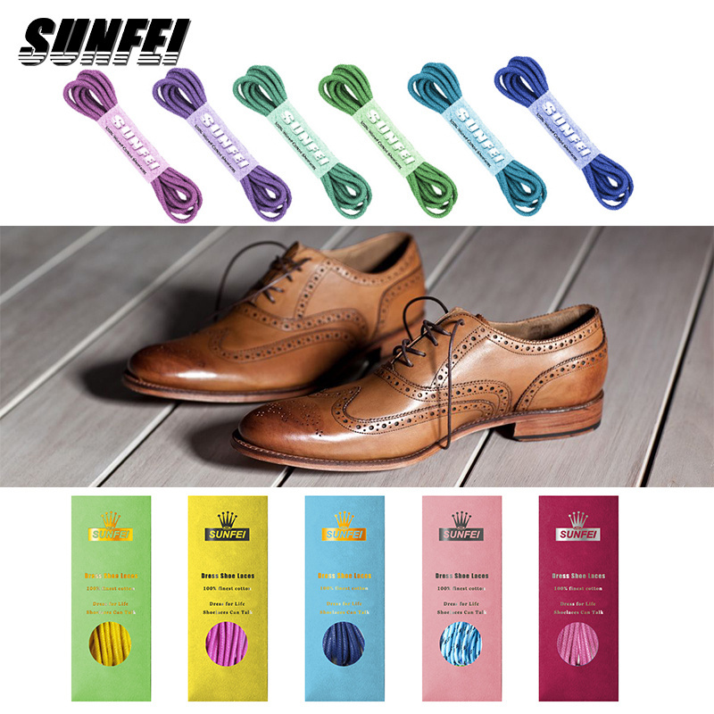 sunfei Premium Waxed Cotton Shoelaces Dress Shoelaces for Leather Shoes Men with Luxury waxed cotton shoe laces