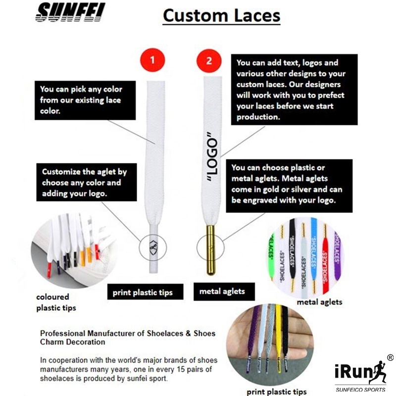 sunfei Flat Silk Screen Luminous Shoelaces Custom Sublimation Printed Shoe Laces Printed Gradient Shoelaces