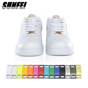 sunfei colorful blank plates nfl sneaker metal shoelace tag with engraved custom logo lace locks charms for  shoe decoration