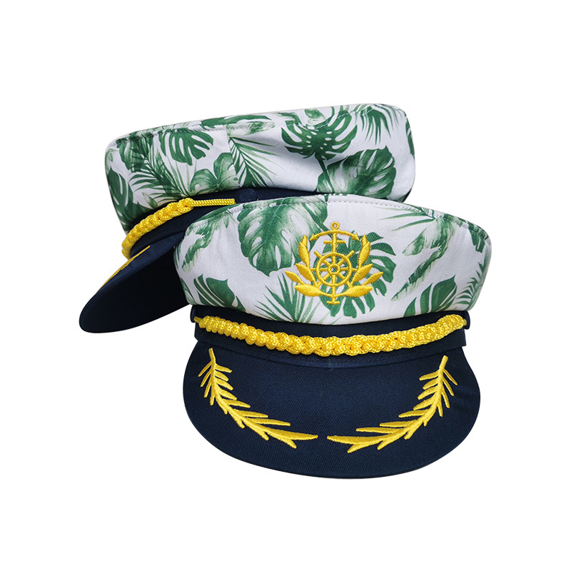 Wholesale cheap and high quality Carnival party navy cotton Captain hat for adult