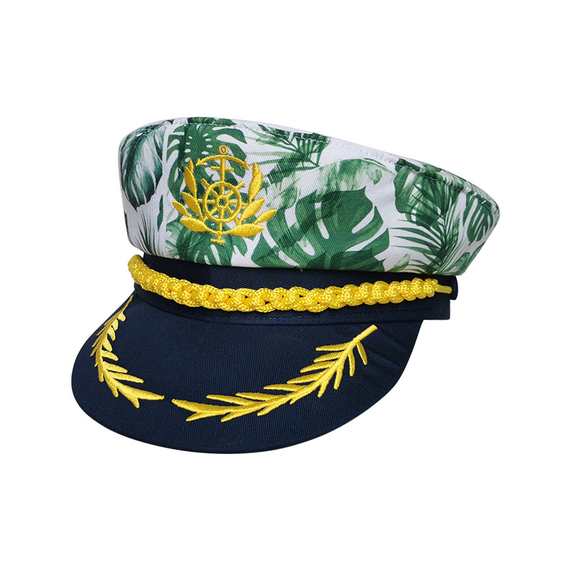 Wholesale cheap and high quality Carnival party navy cotton Captain hat for adult