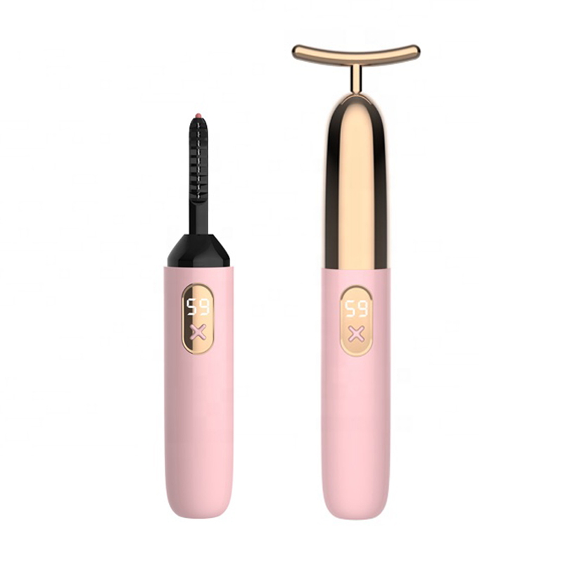 2 in 1 Private Label Rose Gold Beauty Makeup Electric Rechargeable Heated Eyelash Curler