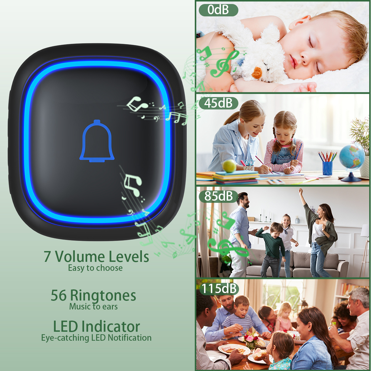 High quality ring door bell doorbell wireless doorbell chime loudly enough for seniors