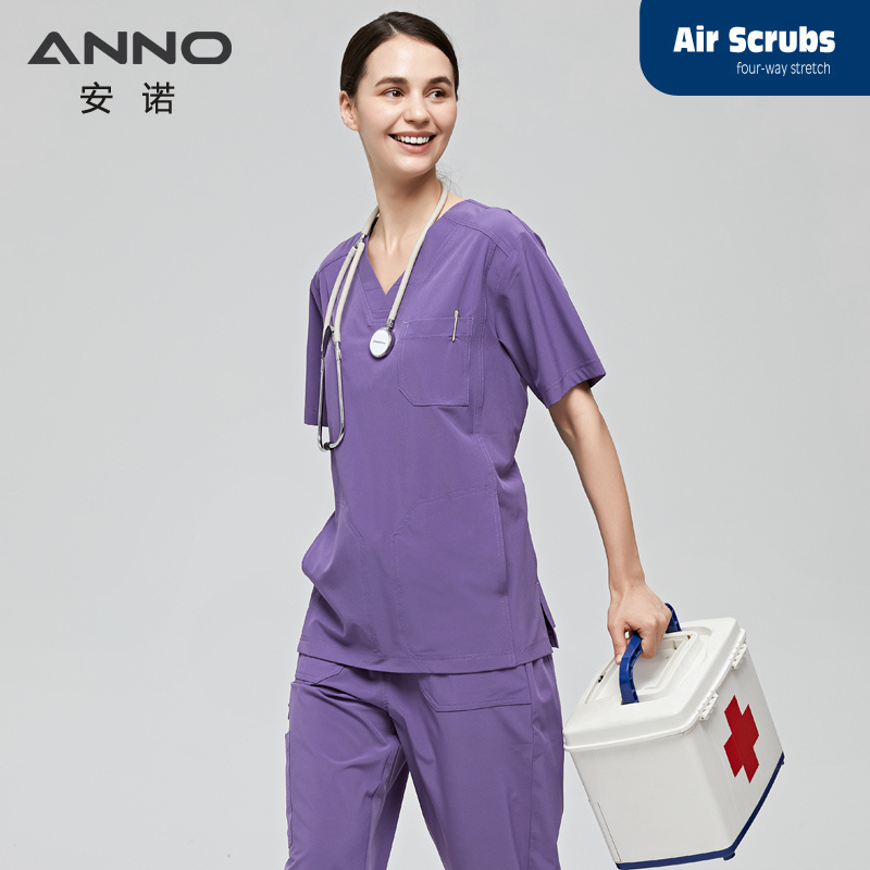 Medical Hospital Short Sleeve Tops Jogger Pants Nursing Scrub Uniforms Unisex Nurse Scrubs Set