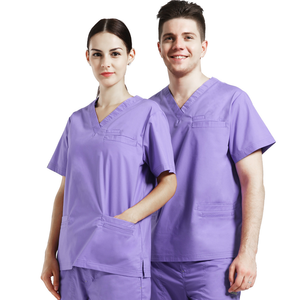 ANNO 2021 Medical Scrubs Clothing Uniform Dropshipping V Neck Poly Cotton Nursing Uniform Nurse Medical Scrubs Design