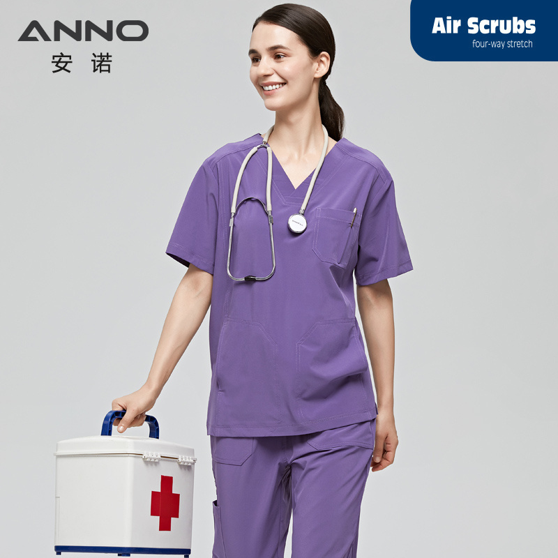 Medical Hospital Short Sleeve Tops Jogger Pants Nursing Scrub Uniforms Unisex Nurse Scrubs Set