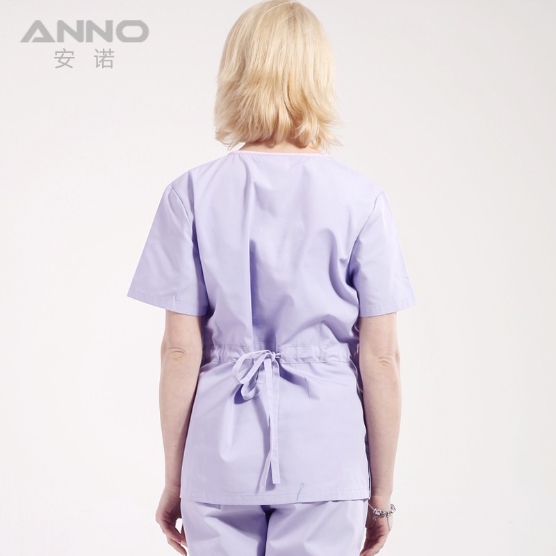 Solid High Quality Fashion Scrub for Women Nursing Uniform Scrub Sets Short Sleeve Medical Scrub Suit for Hospital Woven Maroon