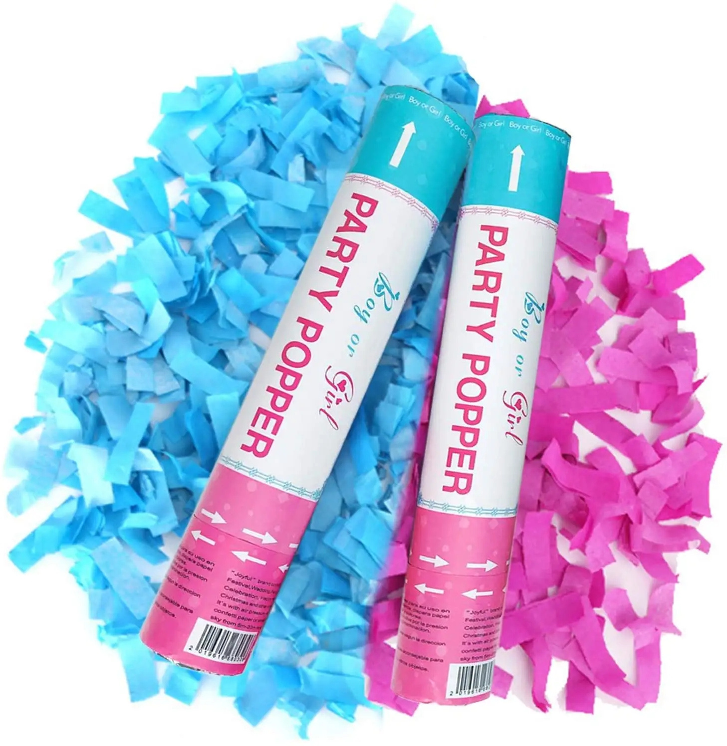 4 Pack Gender Reveal Powder Cannon Biodegradable Party Shooter Confetti Cannon