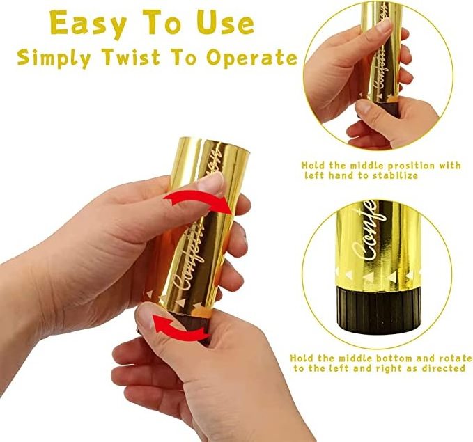 Wholesale MINI Gold Confetti Poppers Cannons for Wedding New Year's Kids Fun Party Supplies Decorations and Favors