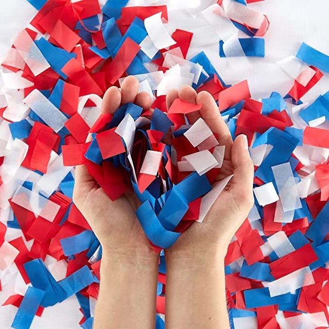 Biodegradable Confetti Red/White/Blue Tissue Paper Confetti  for Birthday Party Decoration