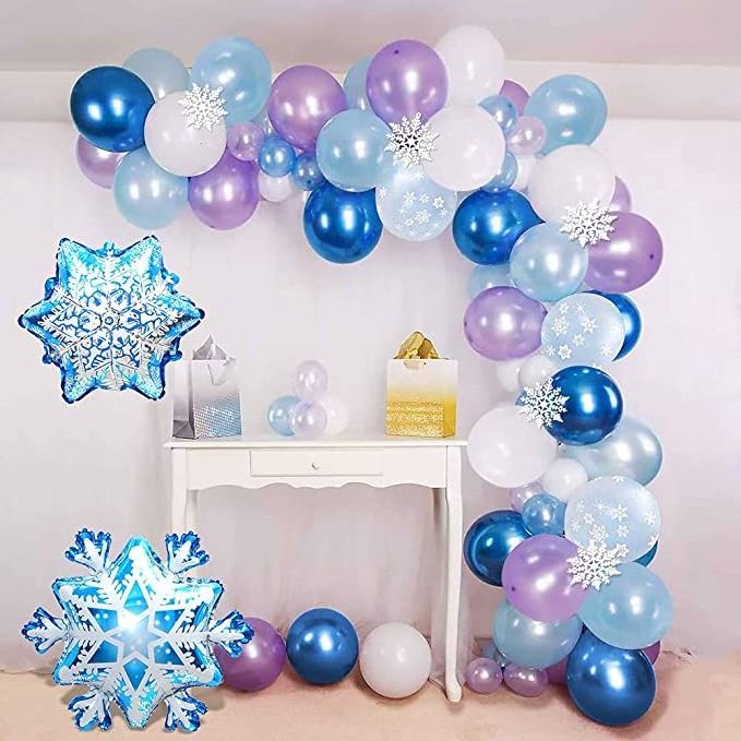 Frozen Balloons Arch Garland Kit Latex Balloons Happy Birthday Snowflakes Foil Balloon Party Supplies Decorations