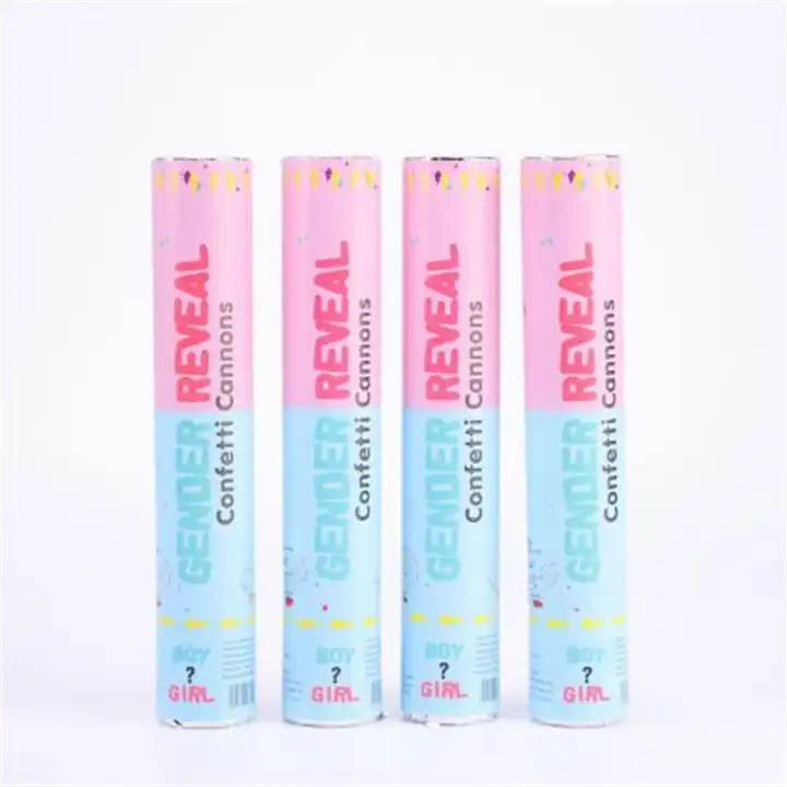 Biodegradable Powder Confetti Cannon Boy or Girl Gender Reveal Poppers  Baby Shower Party Supplies