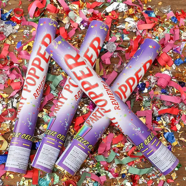 Hand-Held Fireworks Foil Sequins Party Popper Confetti Cannons With Wedding Party Celebration