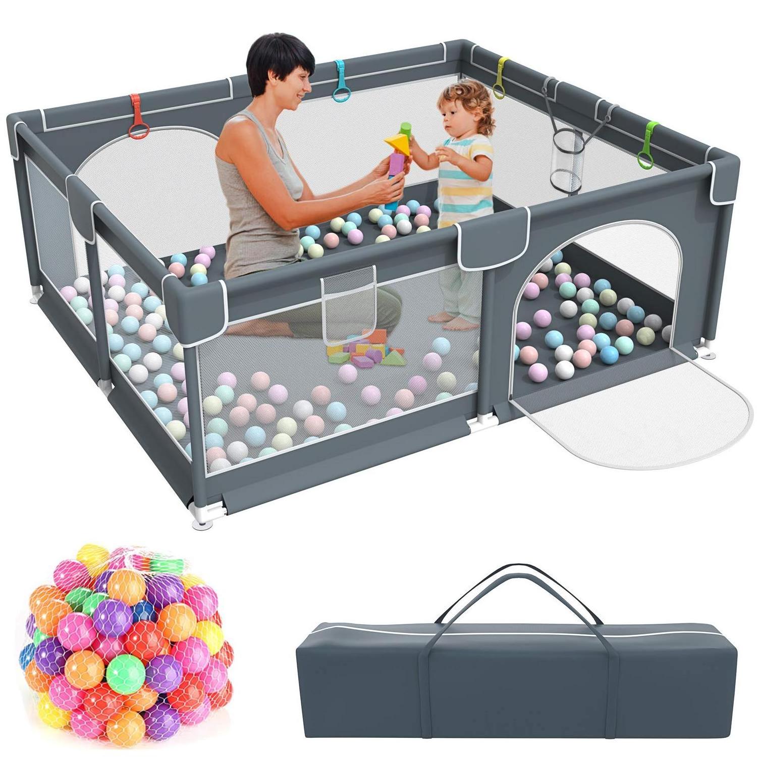 Foldable Plastic Playard baby game corrals Portable Indoor Outdoor Pen Play floor Safety Fence Children Cool Baby Playpen