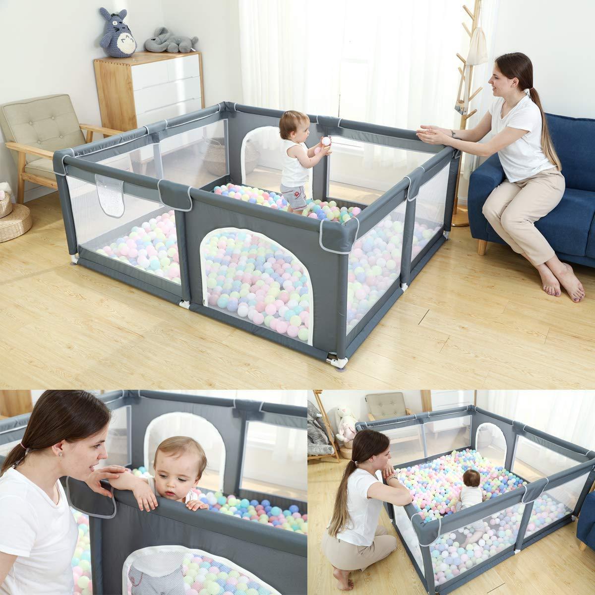 Foldable Plastic Playard baby game corrals Portable Indoor Outdoor Pen Play floor Safety Fence Children Cool Baby Playpen