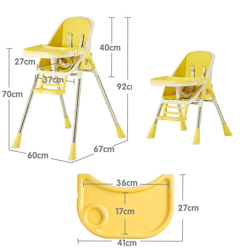 Portable Plastic Multifunction Adjustable Best Selling Children Portable Feeding Seat Folding Cool Baby High Chair For Feeding